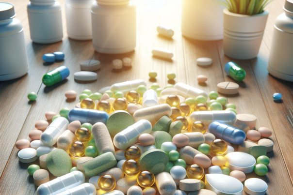 Variety of calcium magnesium zinc vitamin D3 supplements