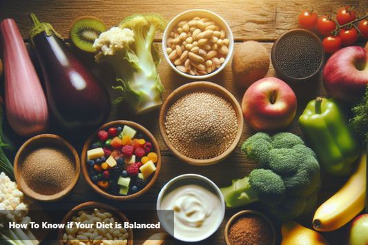A variety of foods for a balanced diet promoting muscle gain.